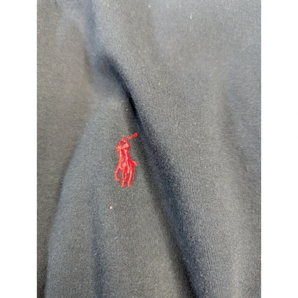 Polo Ralph Lauren Mens Black White Track Jacket Full Zip Red Pony Size Medium